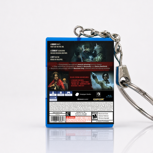 Resident Evil 2: Deluxe Edition - PS4 Miniature Game Case Keychain
