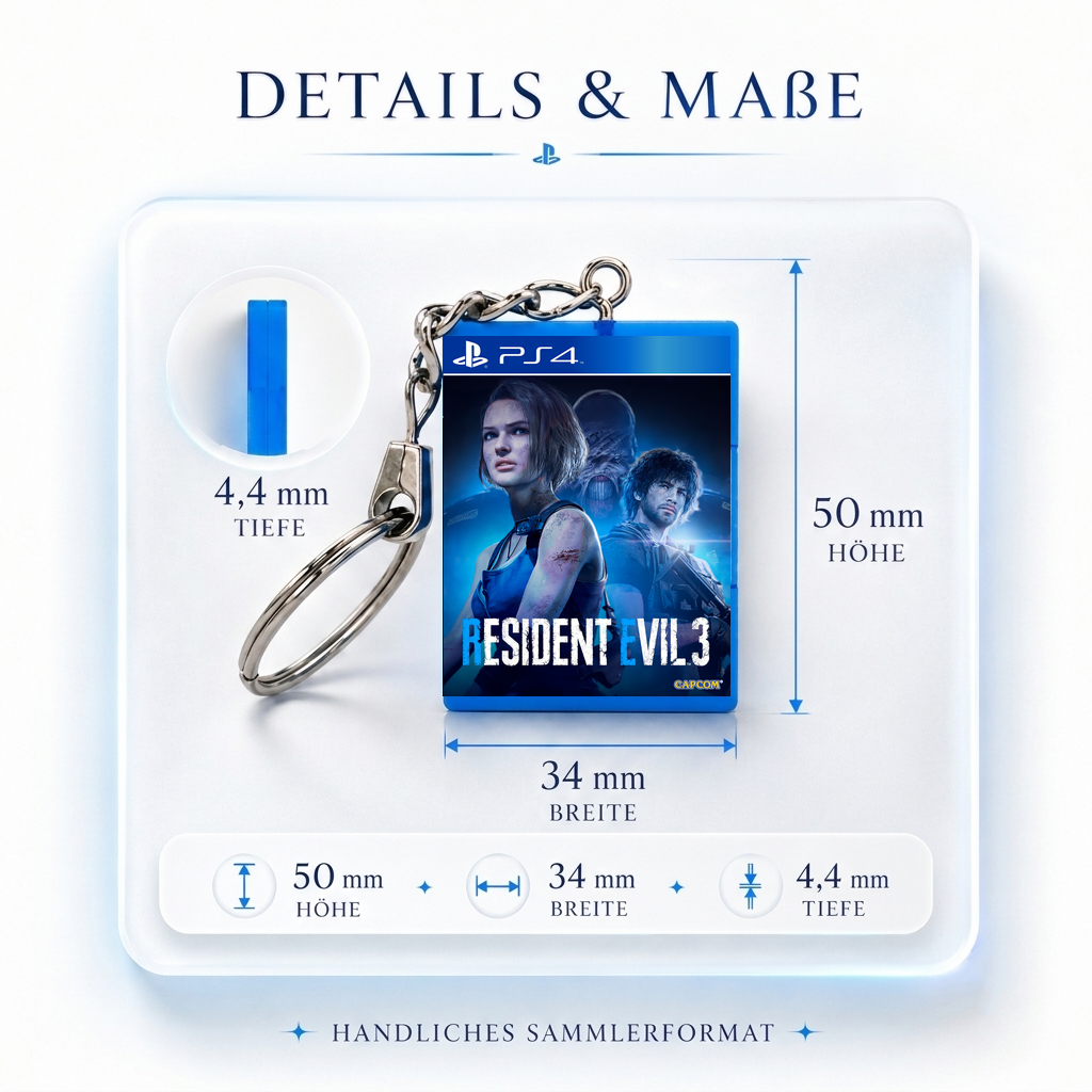 Resident Evil 3 - PS4 Miniature Game Case Keychain