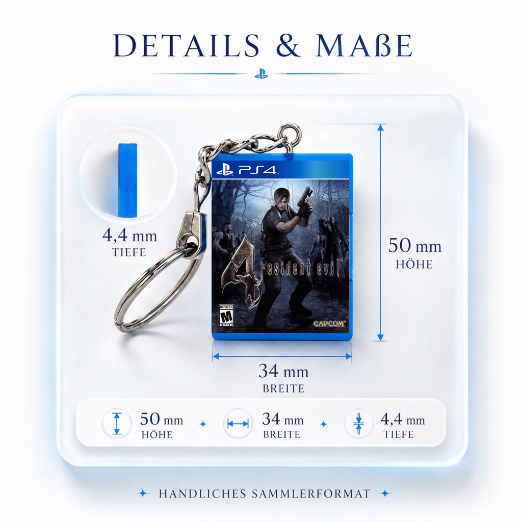 Resident Evil 4 - PS4 Miniature Game Case Keychain