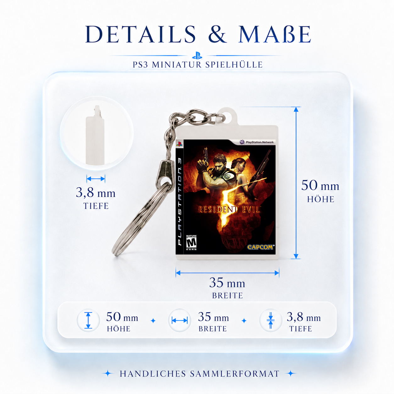 Resident Evil 5 - PS3 Miniatur Spielhülle Schlüsselanhänger