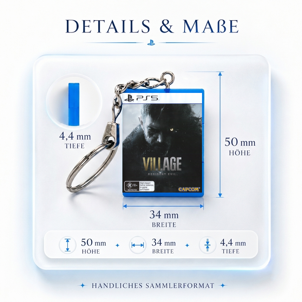 Resident Evil: Village - PS5 Miniatur Spielhülle Schlüsselanhänger