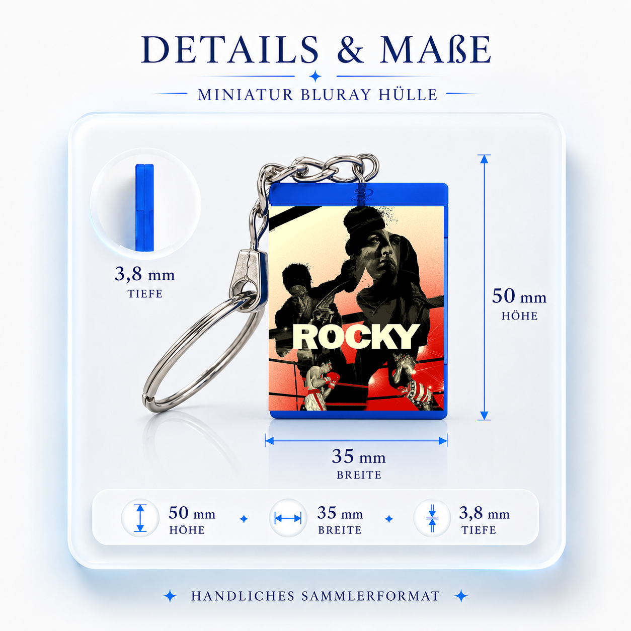 Rocky - Film Miniatur Blu-Ray Hülle Schlüsselanhänger
