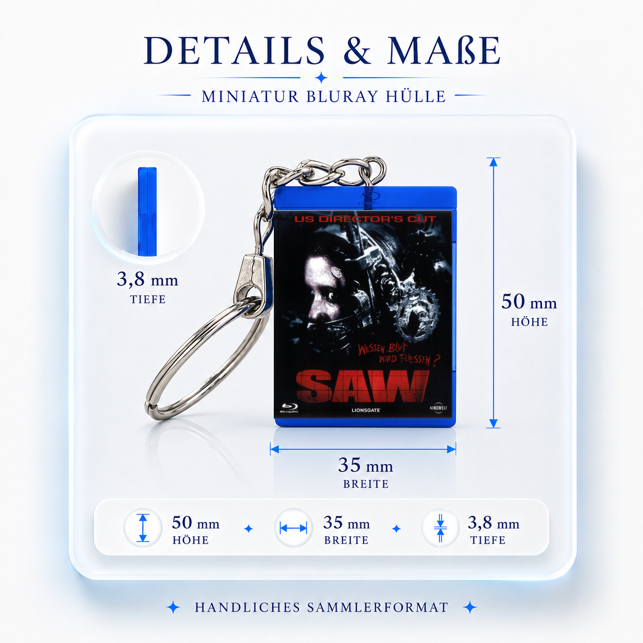 Saw - Film Miniatur Blu-Ray Hülle Schlüsselanhänger