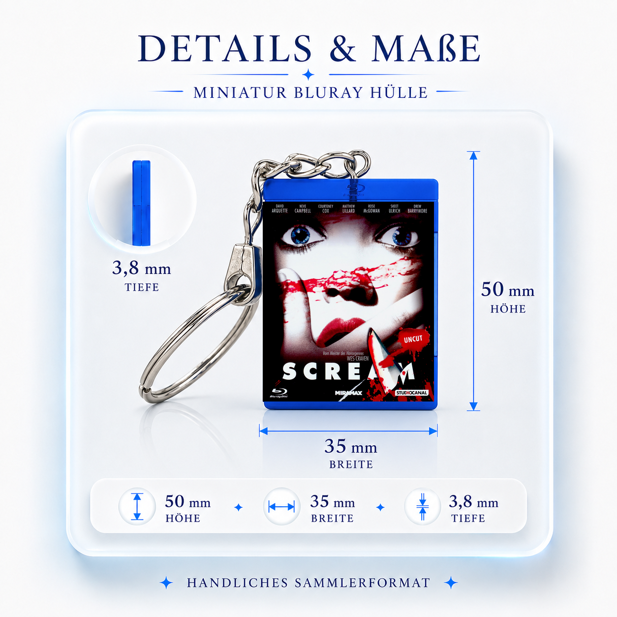 Scream - Film Miniatur Blu-Ray Hülle Schlüsselanhänger