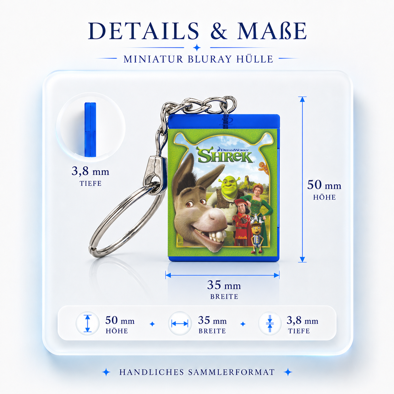 Shrek - Film Miniatur Blu-Ray Hülle Schlüsselanhänger