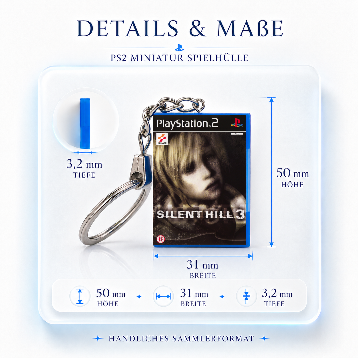 Silent Hill 3 - PS2 Miniature Game Case Keychain