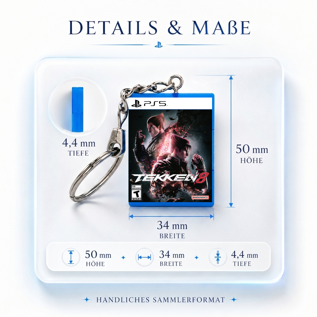 Tekken 8 - PS5 Miniatur Spielhülle Schlüsselanhänger