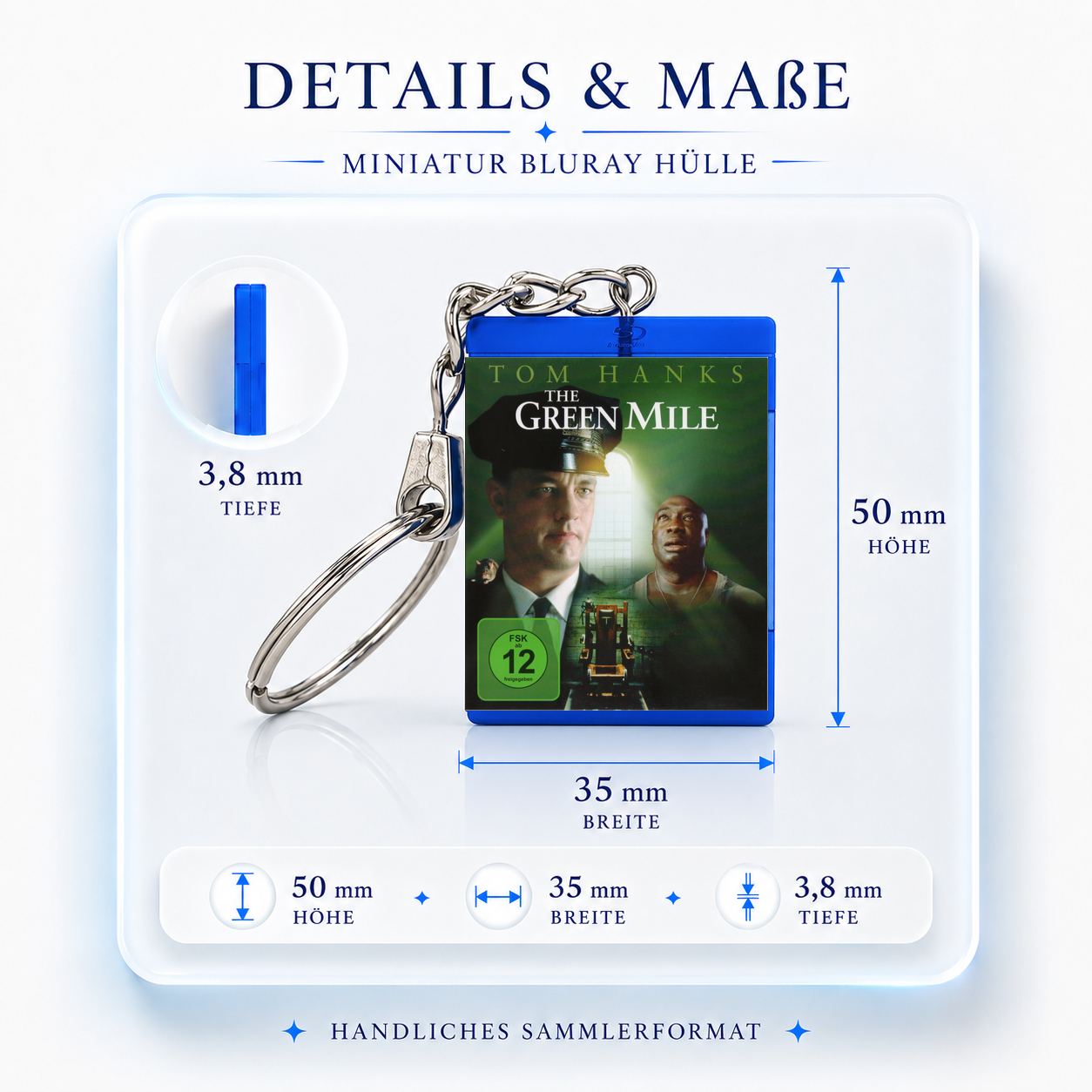The Green Mile - Film Miniatur Blu-Ray Hülle Schlüsselanhänger