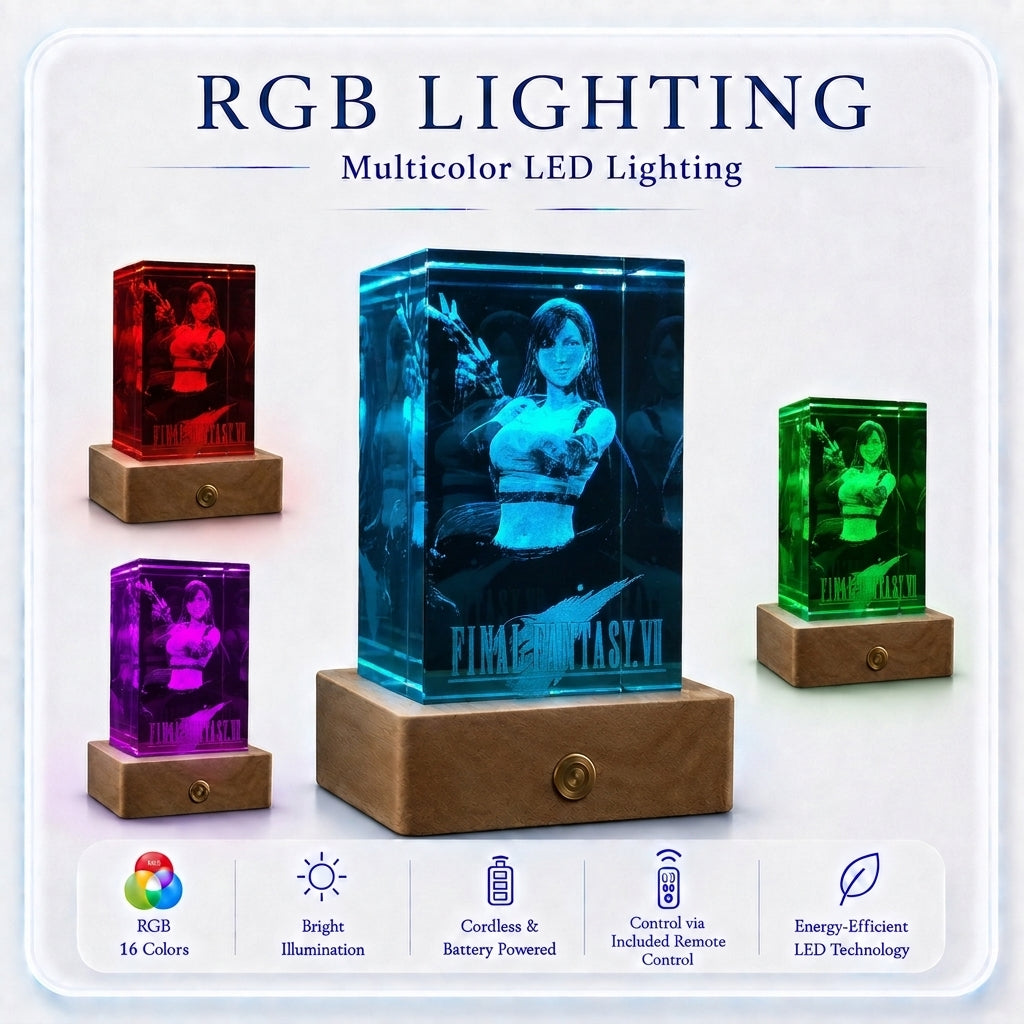 Tifa Lockhart Büste - Final Fantasy VII - 3D Kristalllampe