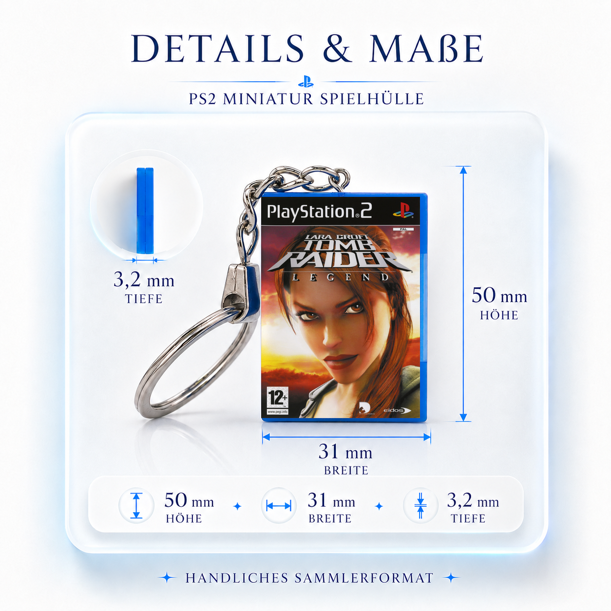 Tomb Raider - Legend - PS2 Miniatur Spielhülle Schlüsselanhänger