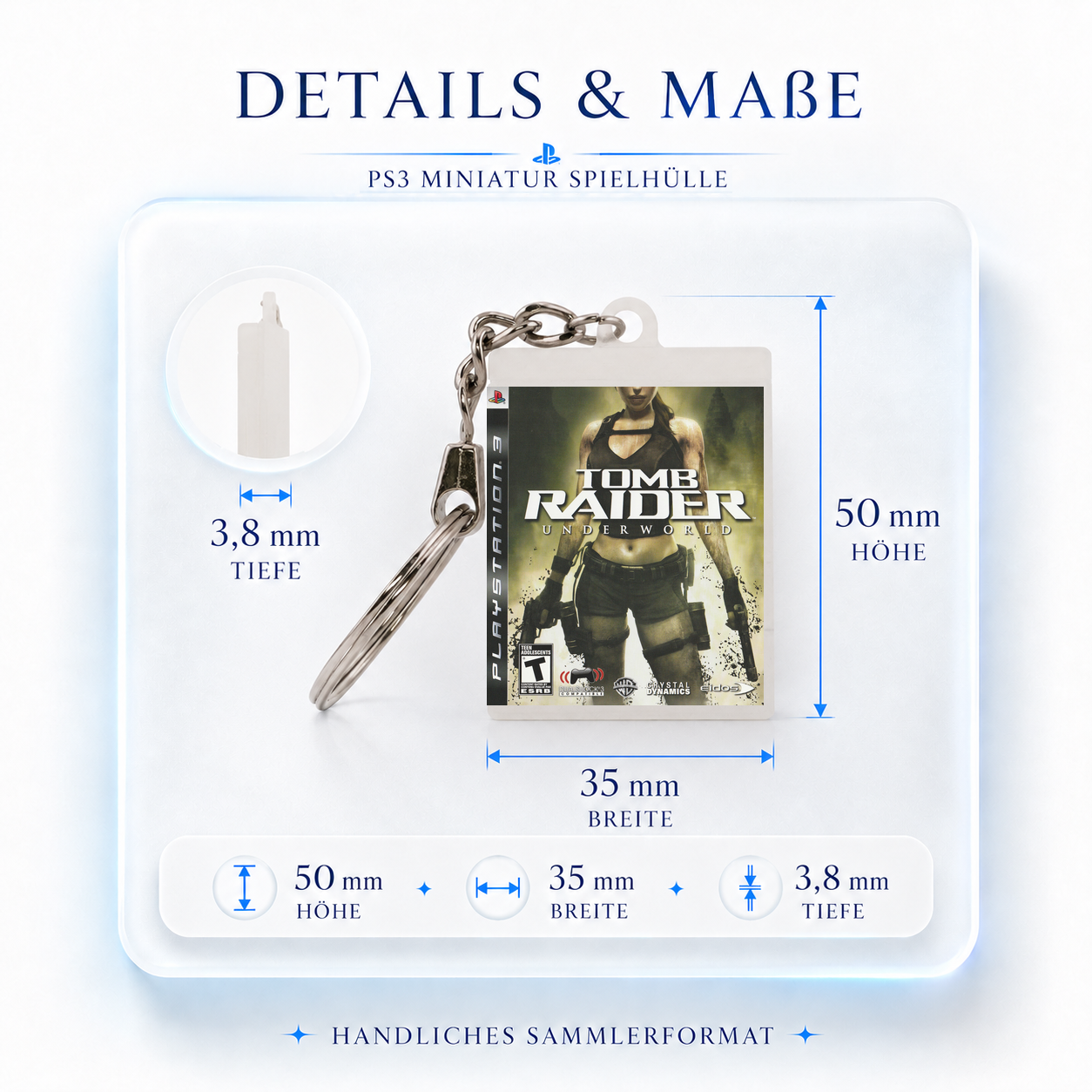 Tomb Raider: Underworld - PS3 Miniatur Spielhülle Schlüsselanhänger