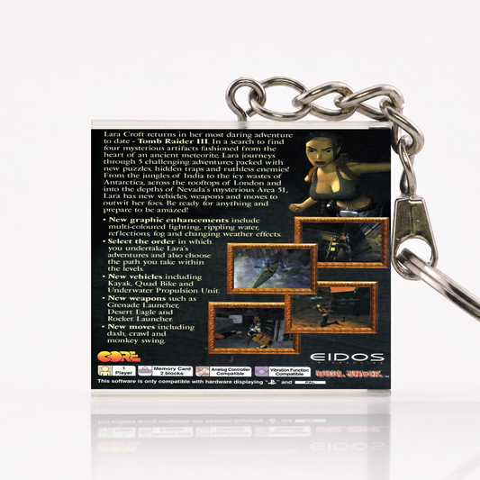 Tomb Raider III: Adventures of Lara Croft - PS1 Miniatur Spielhülle Schlüsselanhänger