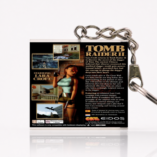 Tomb Raider II - PS1 Miniature Game Case Keychain