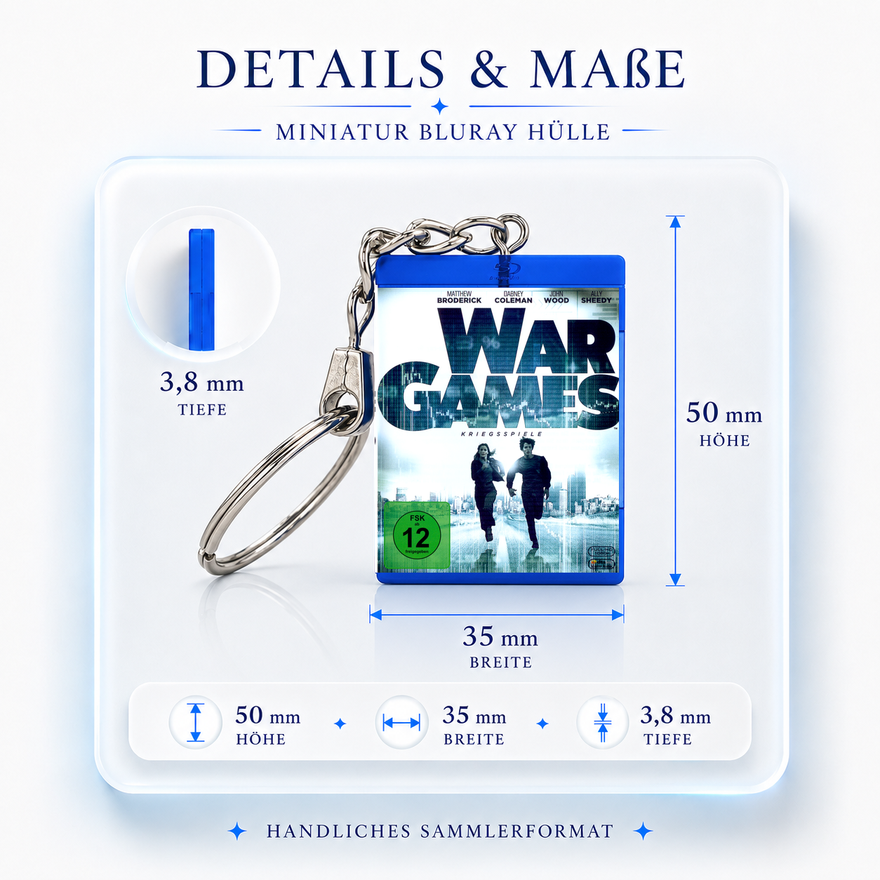 War Games - Film Miniatur Blu-Ray Hülle Schlüsselanhänger