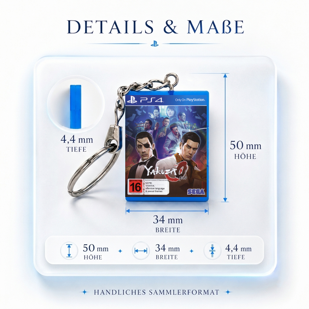 Yakuza 0 - PS4 Miniatur Spielhülle Schlüsselanhänger