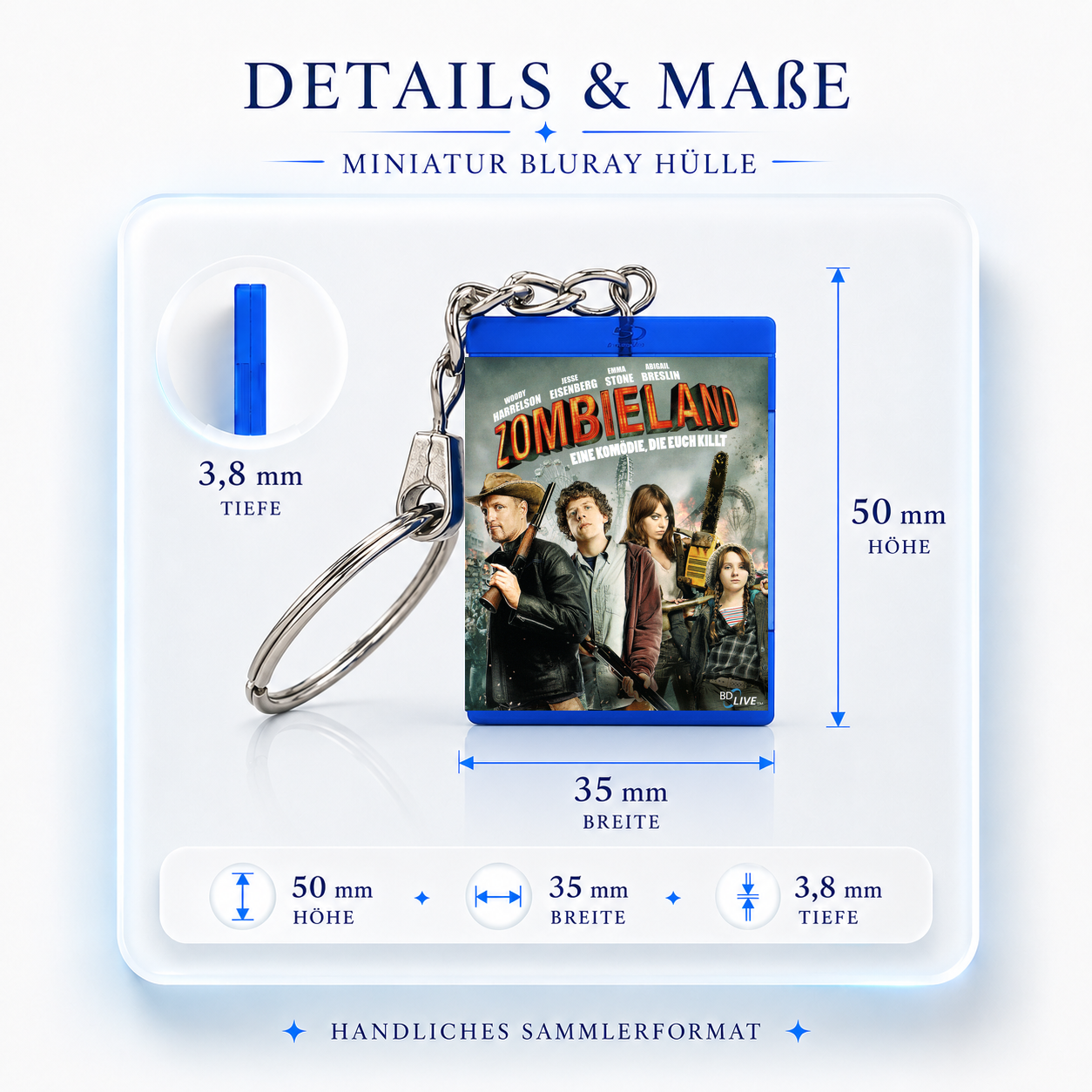 Zombieland - Movie Miniature Blu-Ray Case Keychain
