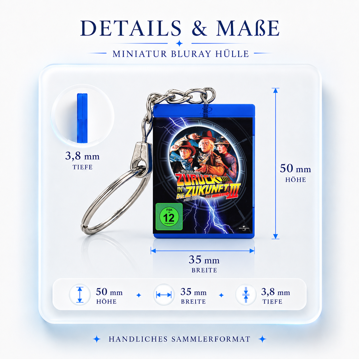 Back to the Future 3 - Movie Miniature Blu-Ray Case Keychain