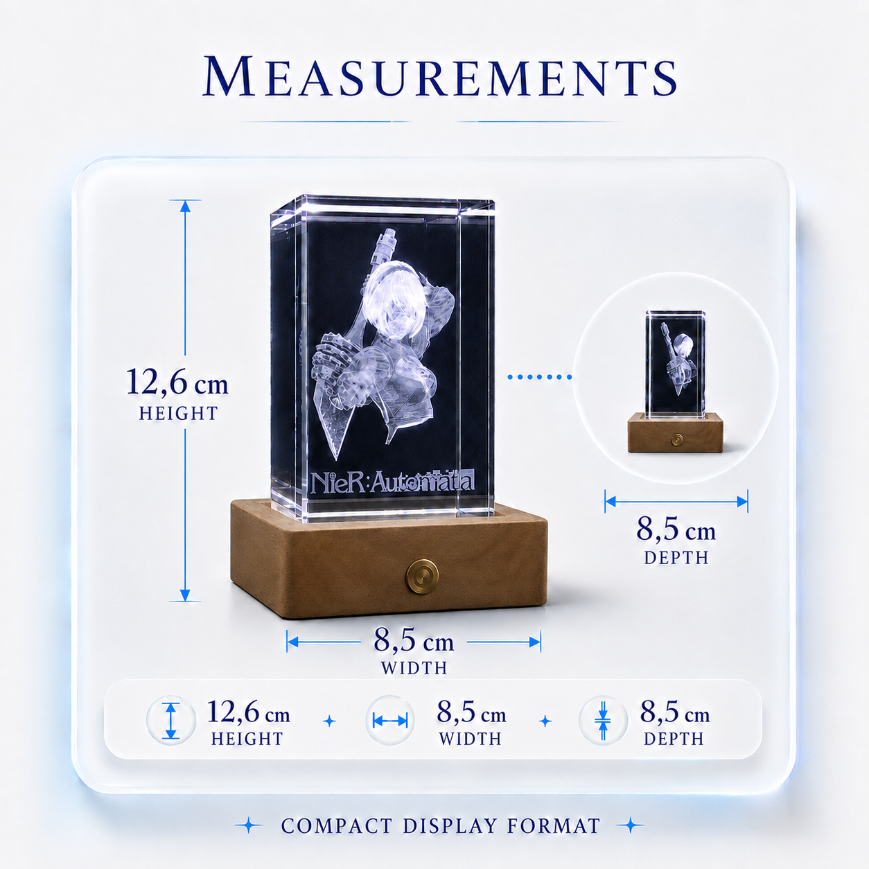 2B - NieR: Automata - 3D Crystal Lamp
