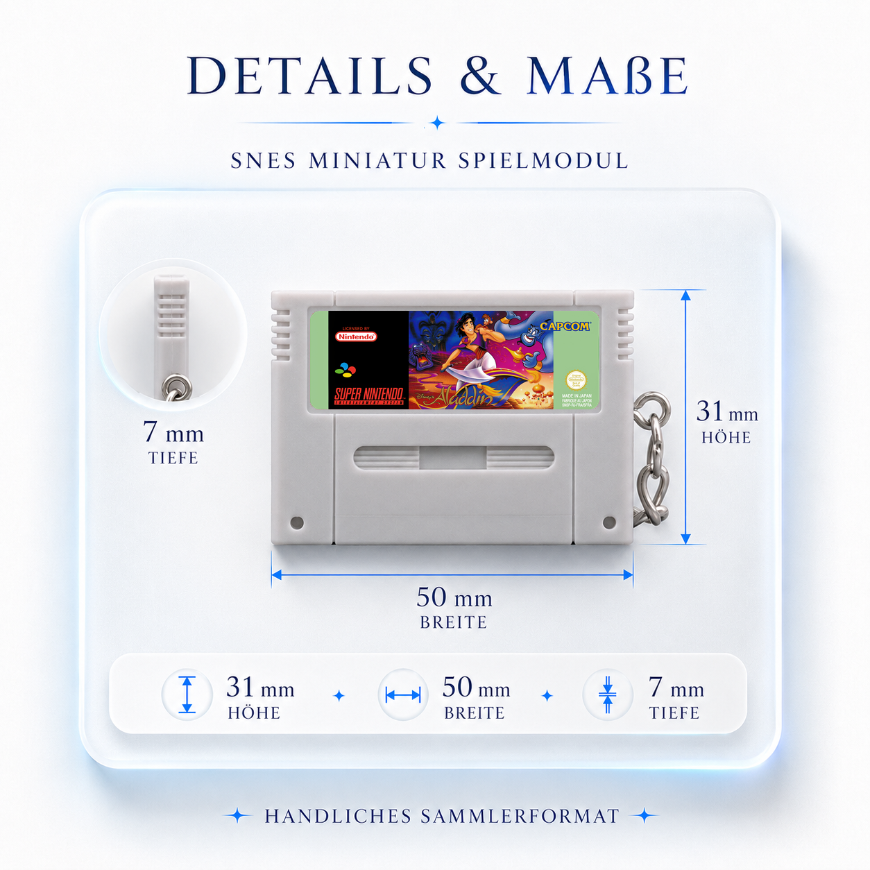 Aladdin - SNES Miniature Game Cartridge Keychain