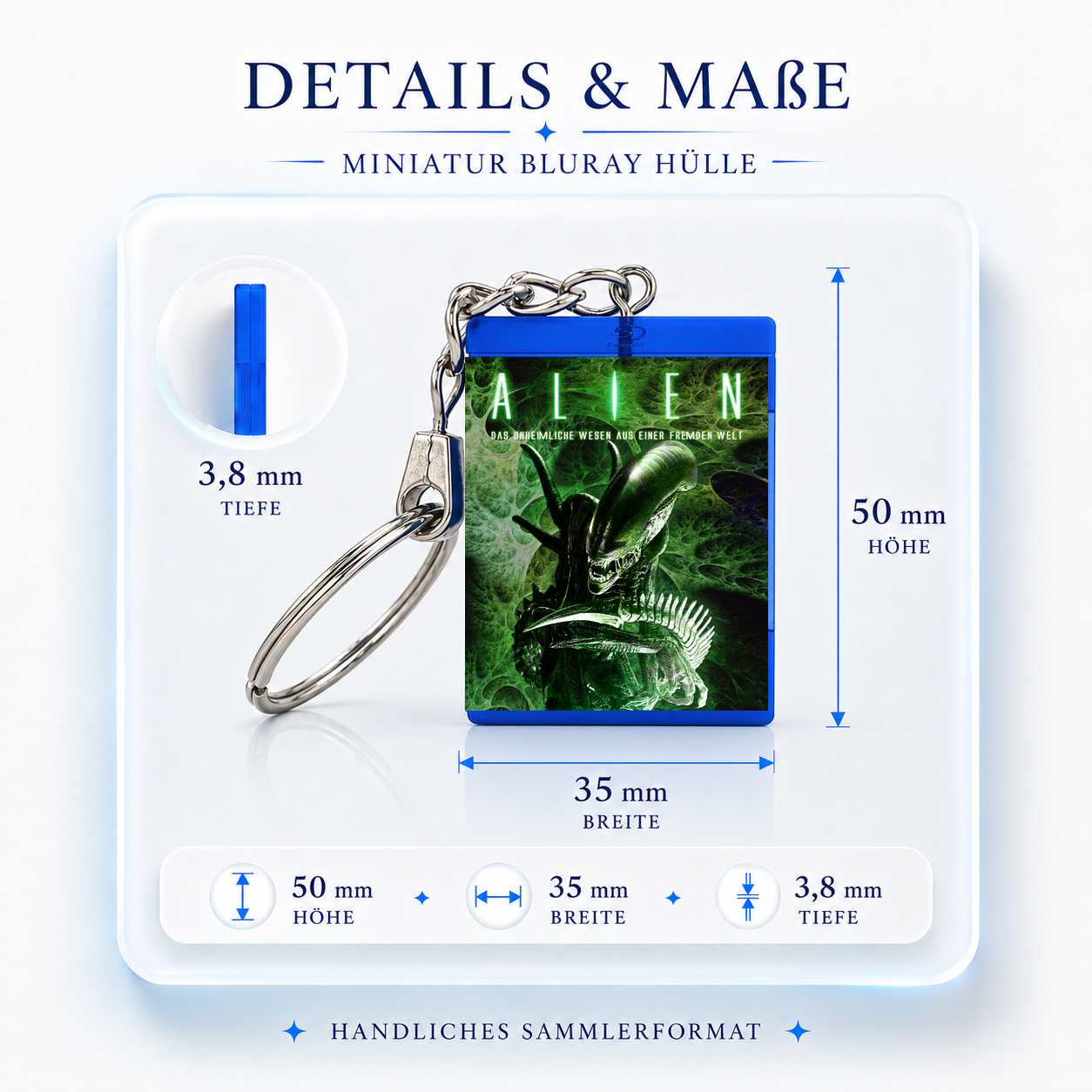 Alien - Film Miniatur Blu-Ray Hülle Schlüsselanhänger