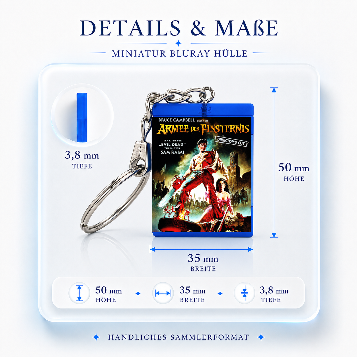 Armee der Finsternis. Director's Cut - Film Miniatur Blu-Ray Hülle Schlüsselanhänger