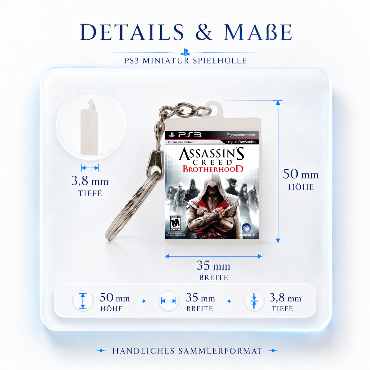 Assassin's Creed: Brotherhood - PS3 Miniatur Spielhülle Schlüsselanhänger
