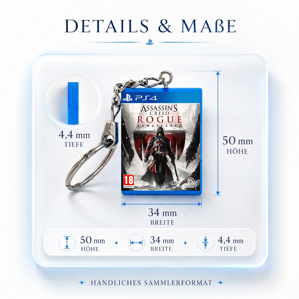 Assassin's Creed: Rogue Remastered - PS4 Miniatur Spielhülle Schlüsselanhänger