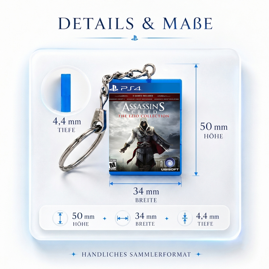 Assassin's Creed: The Ezio Collection - PS4 Miniatur Spielhülle Schlüsselanhänger