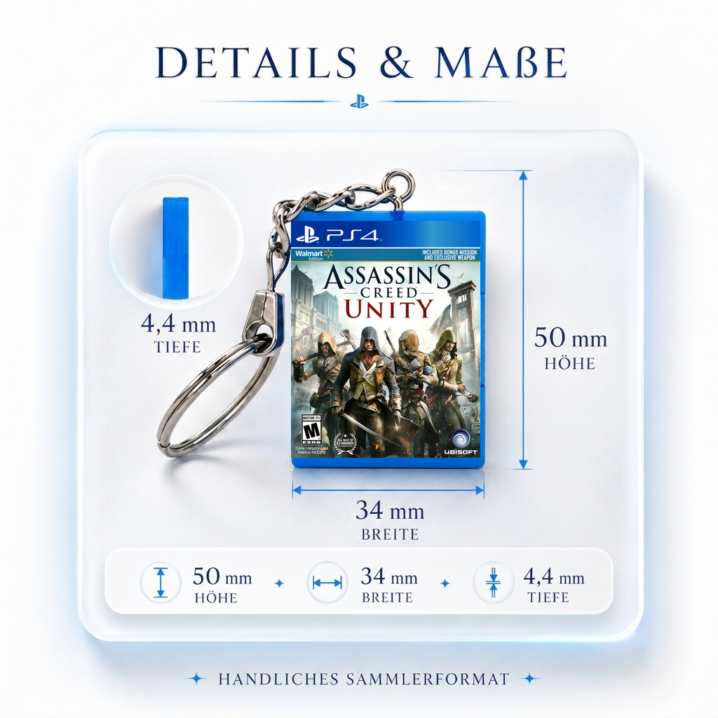 Assassin's Creed: Unity - PS4 Miniatur Spielhülle Schlüsselanhänger