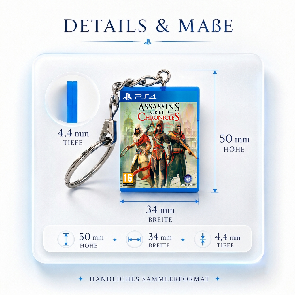 Assassin's Creed: Chronicles - PS4 Miniatur Spielhülle Schlüsselanhänger