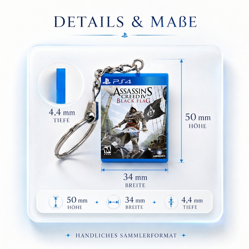 Assassin's Creed IV: Black Flag - PS4 Miniatur Spielhülle Schlüsselanhänger