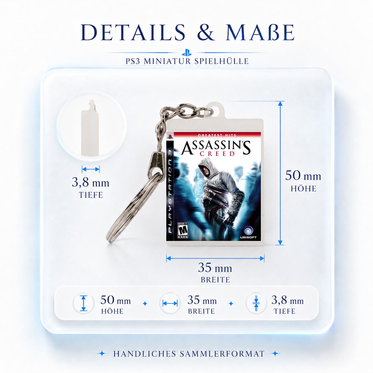 Assassin's Creed - PS3 Miniatur Spielhülle Schlüsselanhänger