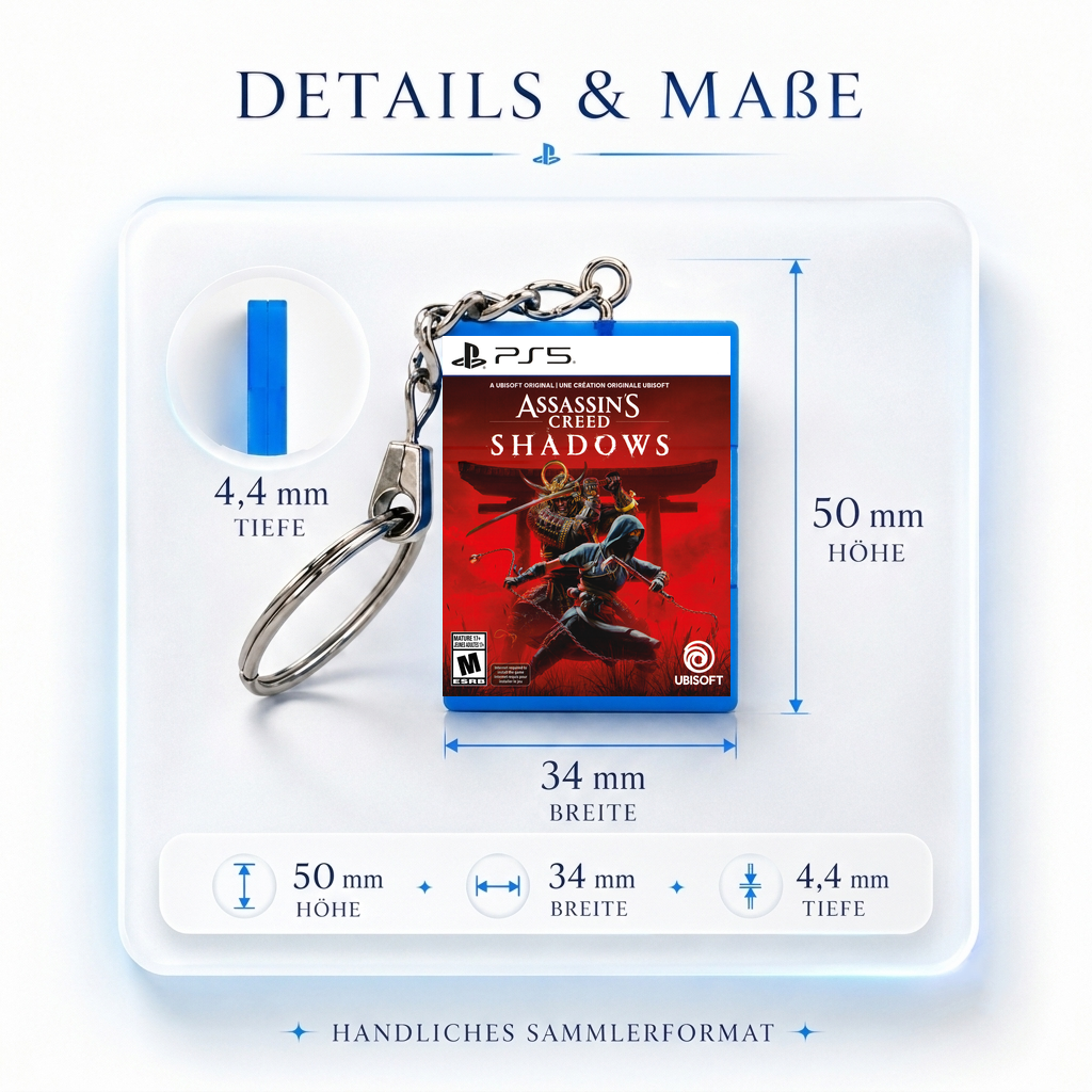 Assassins Creed: Shadows - PS5 Miniatur Spielhülle Schlüsselanhänger