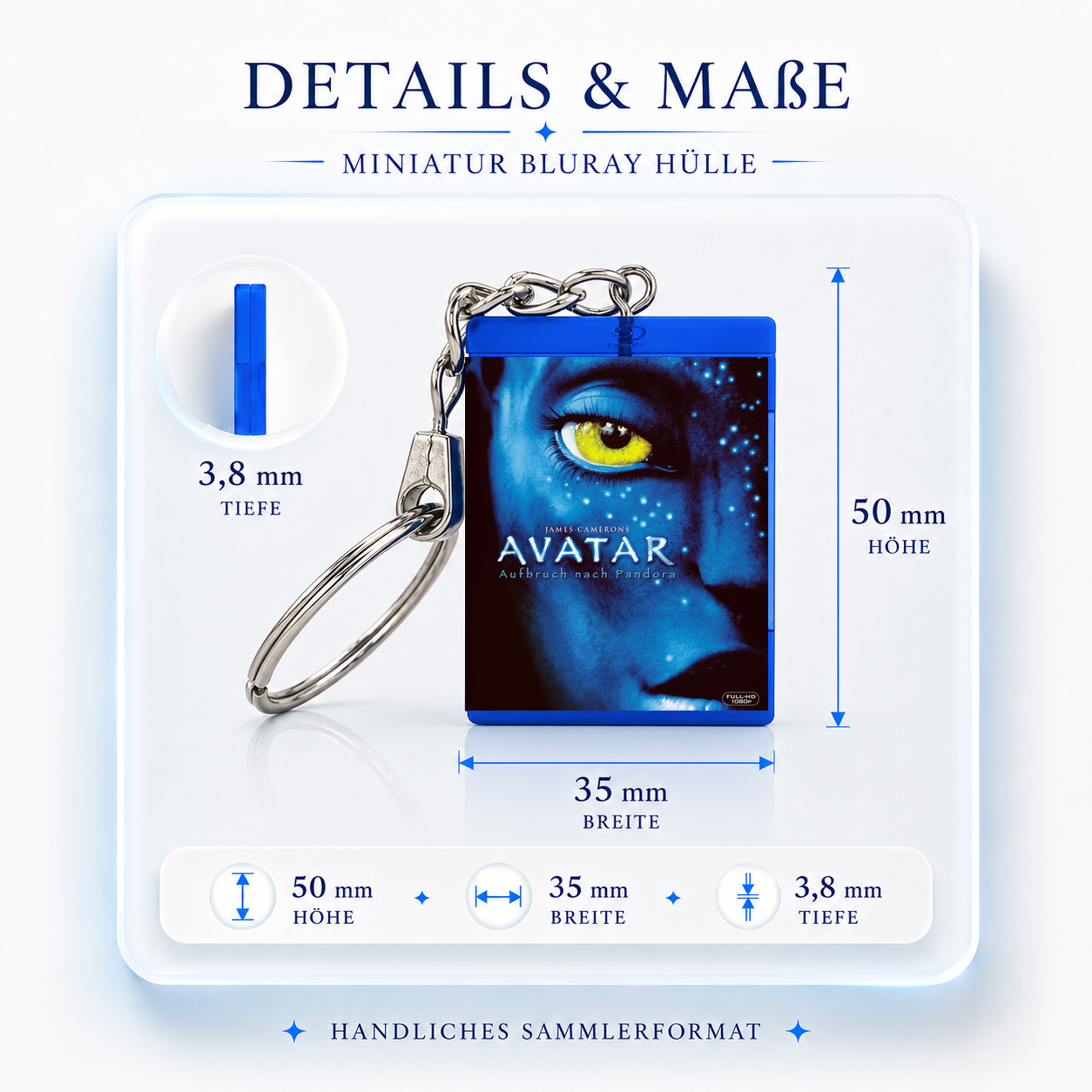 Avatar - Film Miniatur Blu-Ray Hülle Schlüsselanhänger
