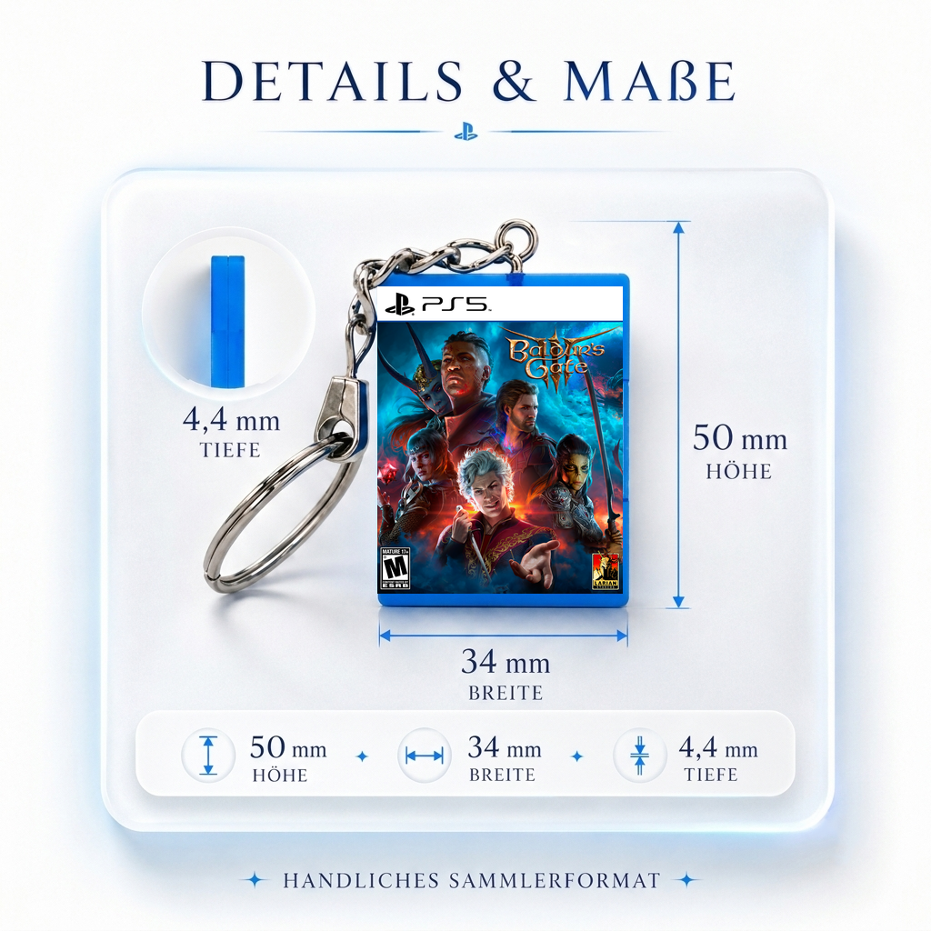 Baldur's Gate III - PS5 Miniatur Spielhülle Schlüsselanhänger