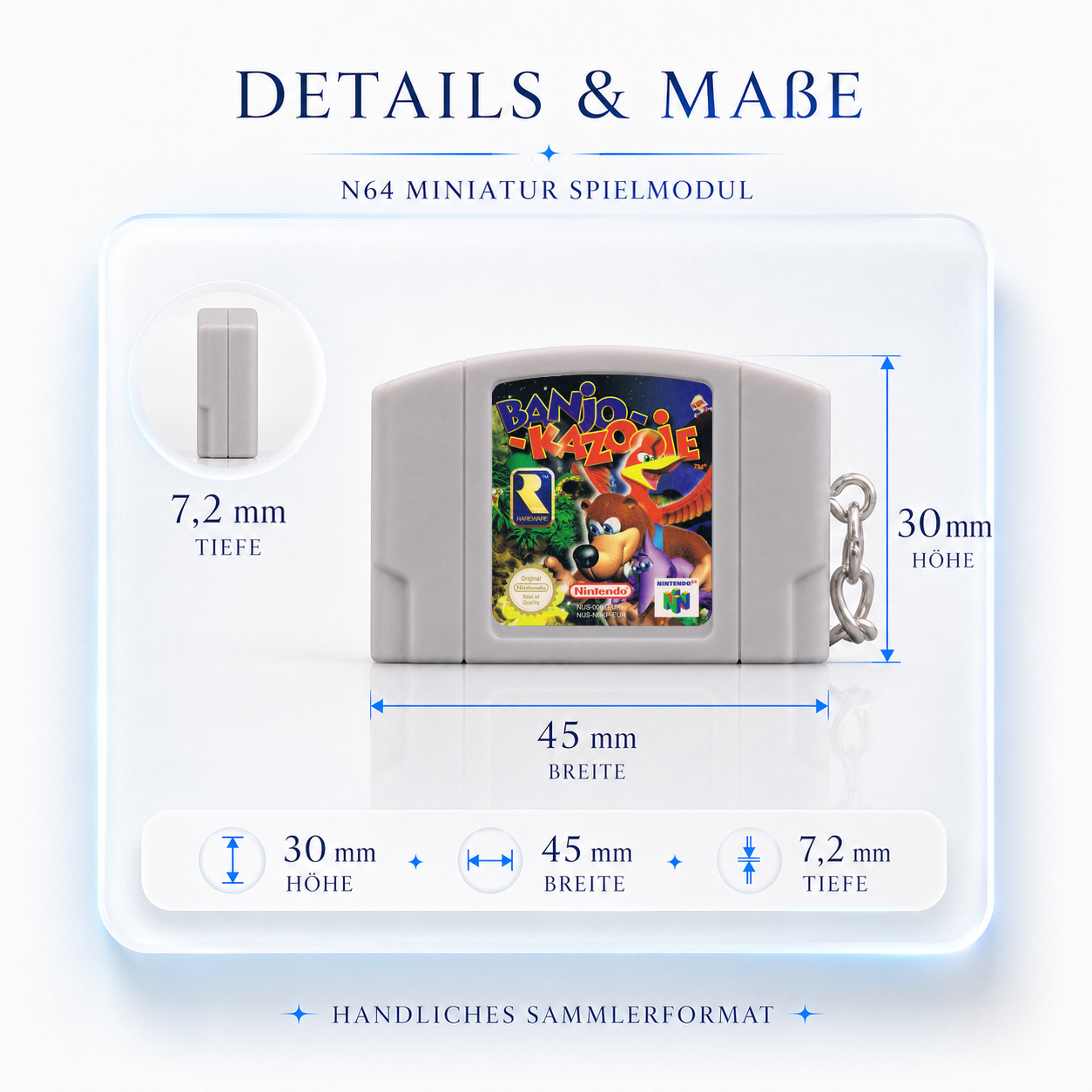 Banjo Kazooie - N64 Miniatur Spielmodul Schlüsselanhänger