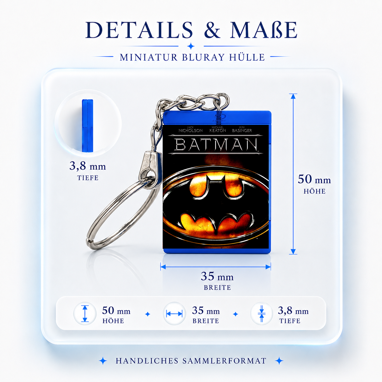Batman - Film Miniatur Blu-Ray Hülle Schlüsselanhänger
