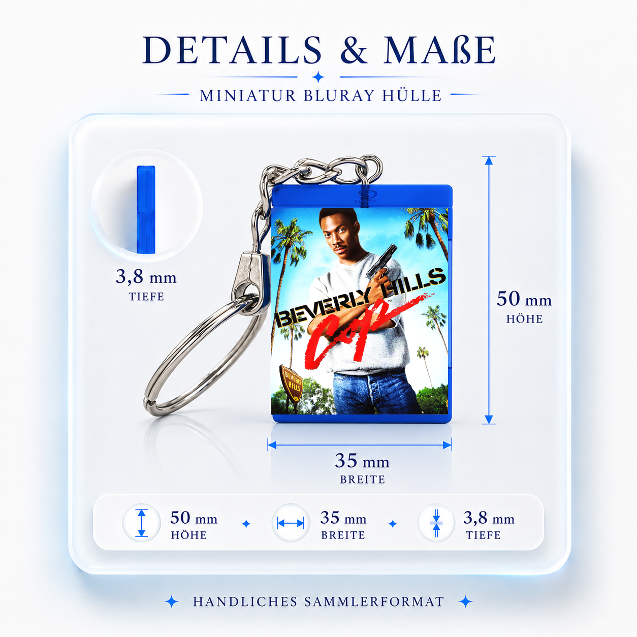 Beverly Hills Cop - Movie Miniature Blu-Ray Case Keychain