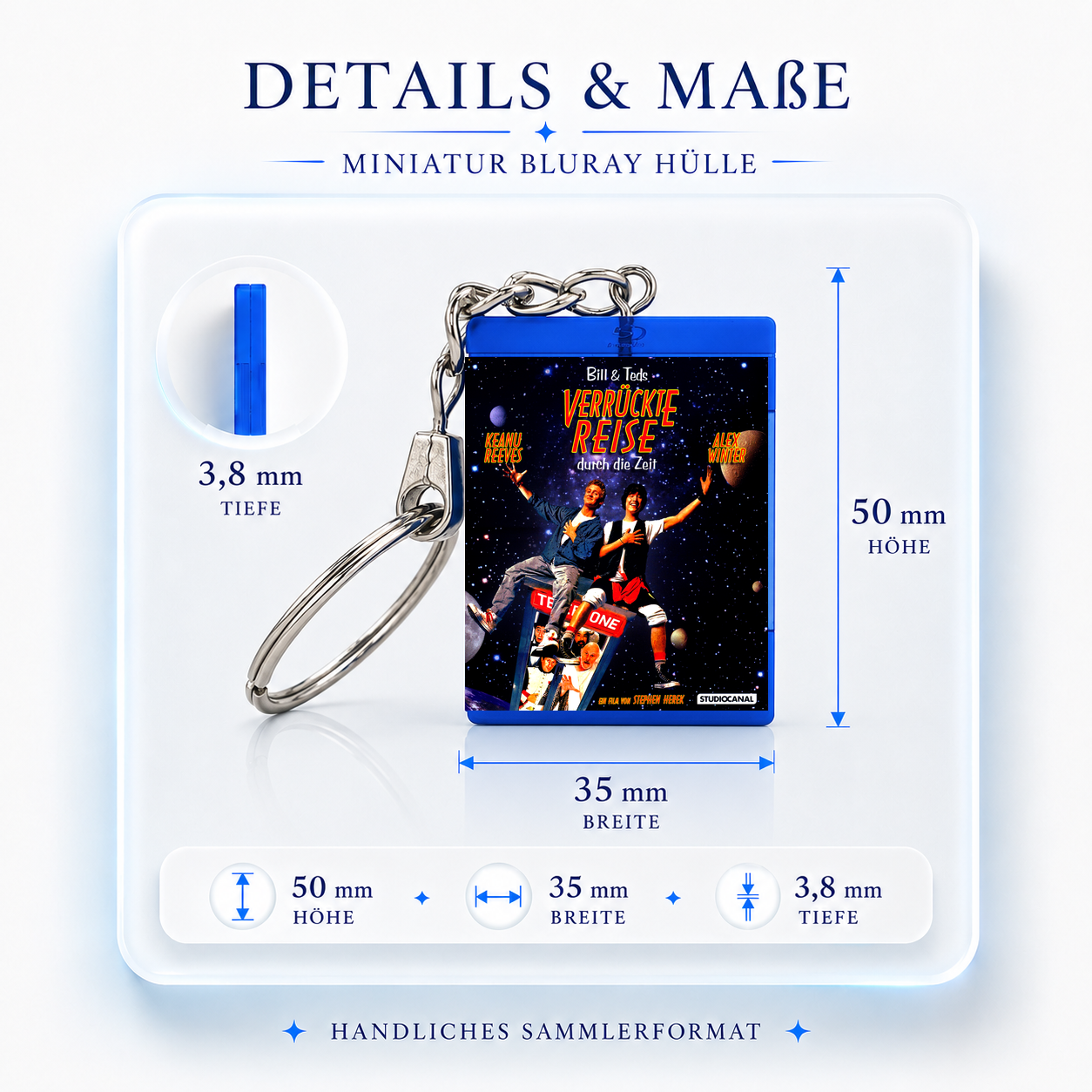 Bill & Ted's Excellent Adventure - Film Miniature Blu-Ray Case Keychain