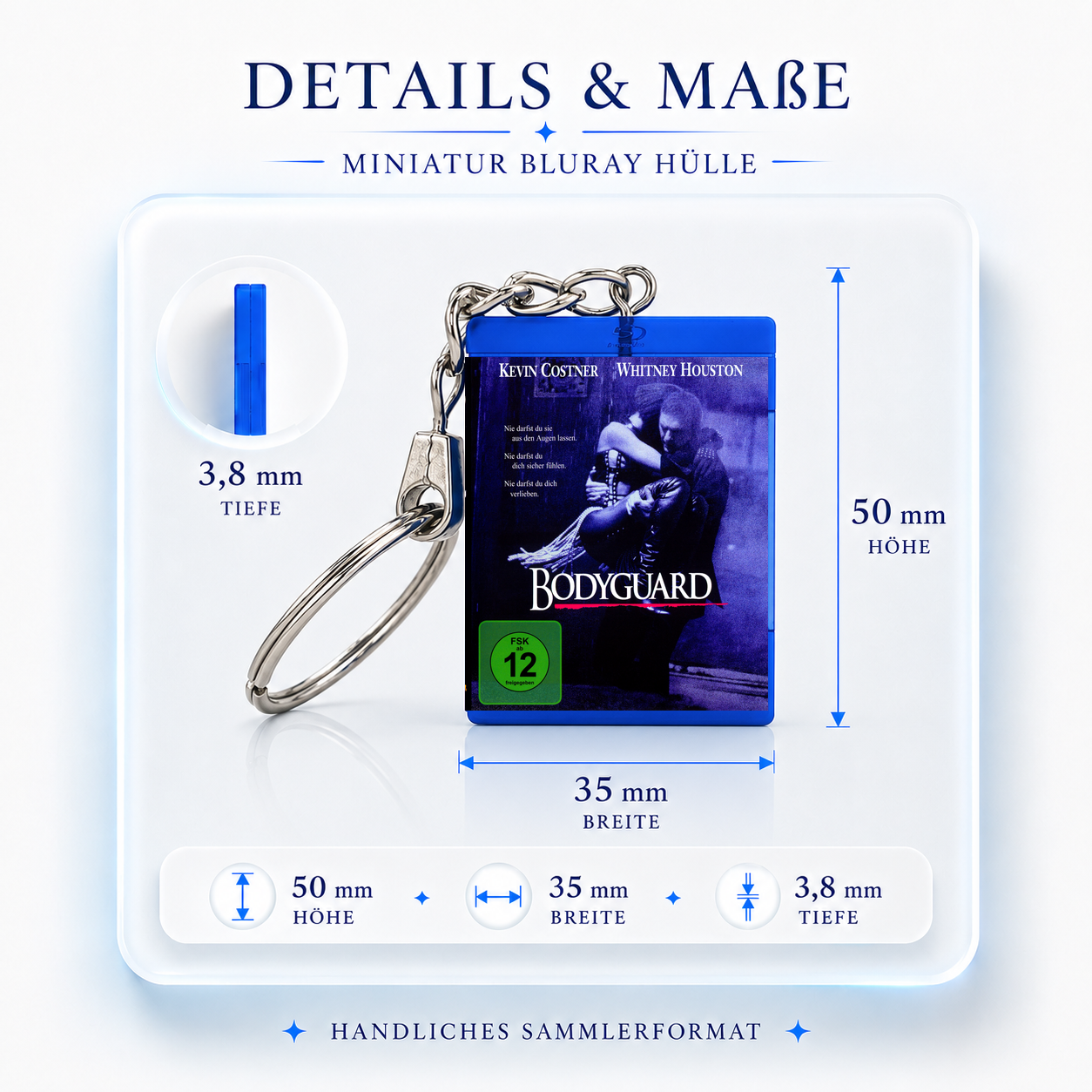 Bodyguard - Movie Miniature Blu-Ray Case Keychain