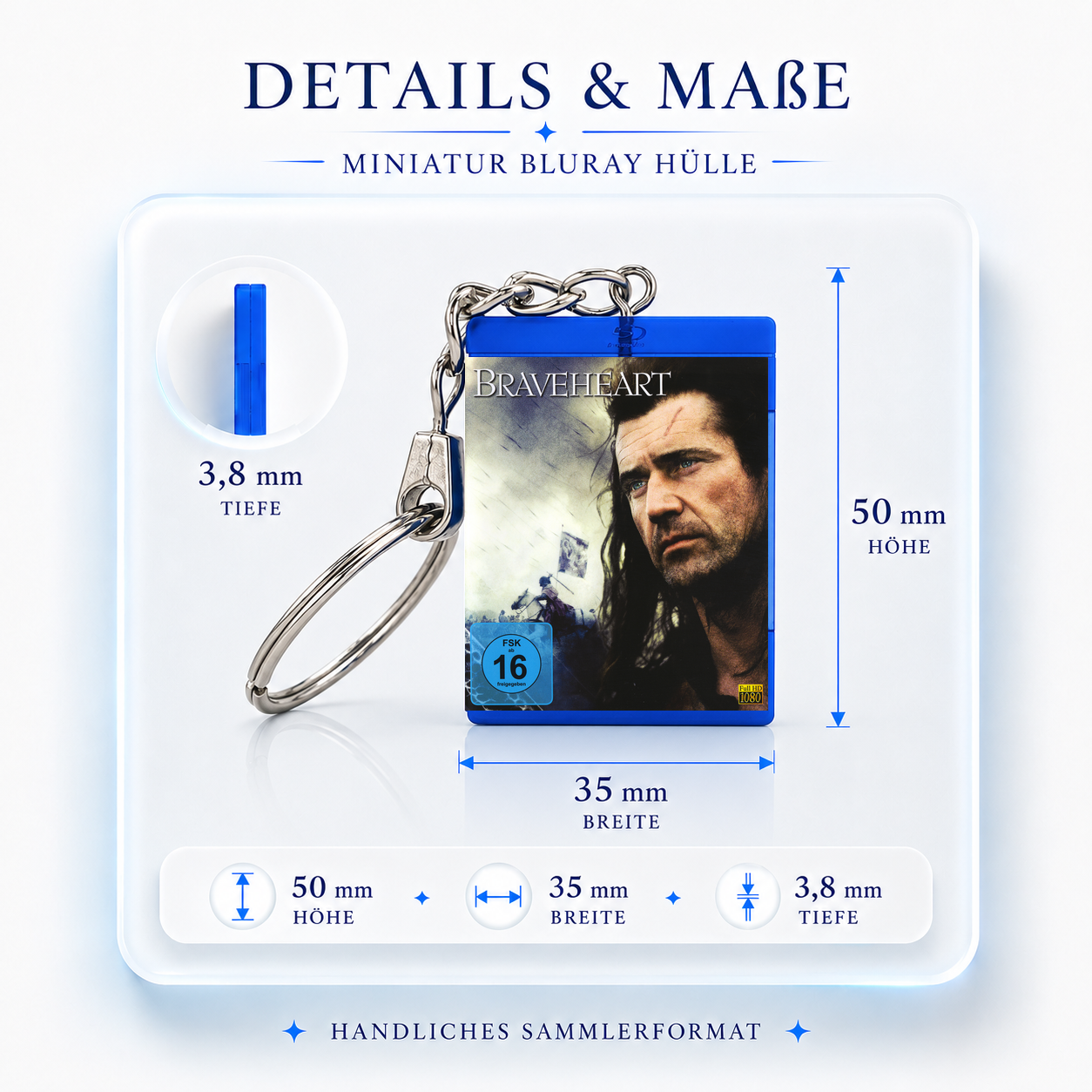 Braveheart - Movie Miniature Blu-Ray Case Keychain