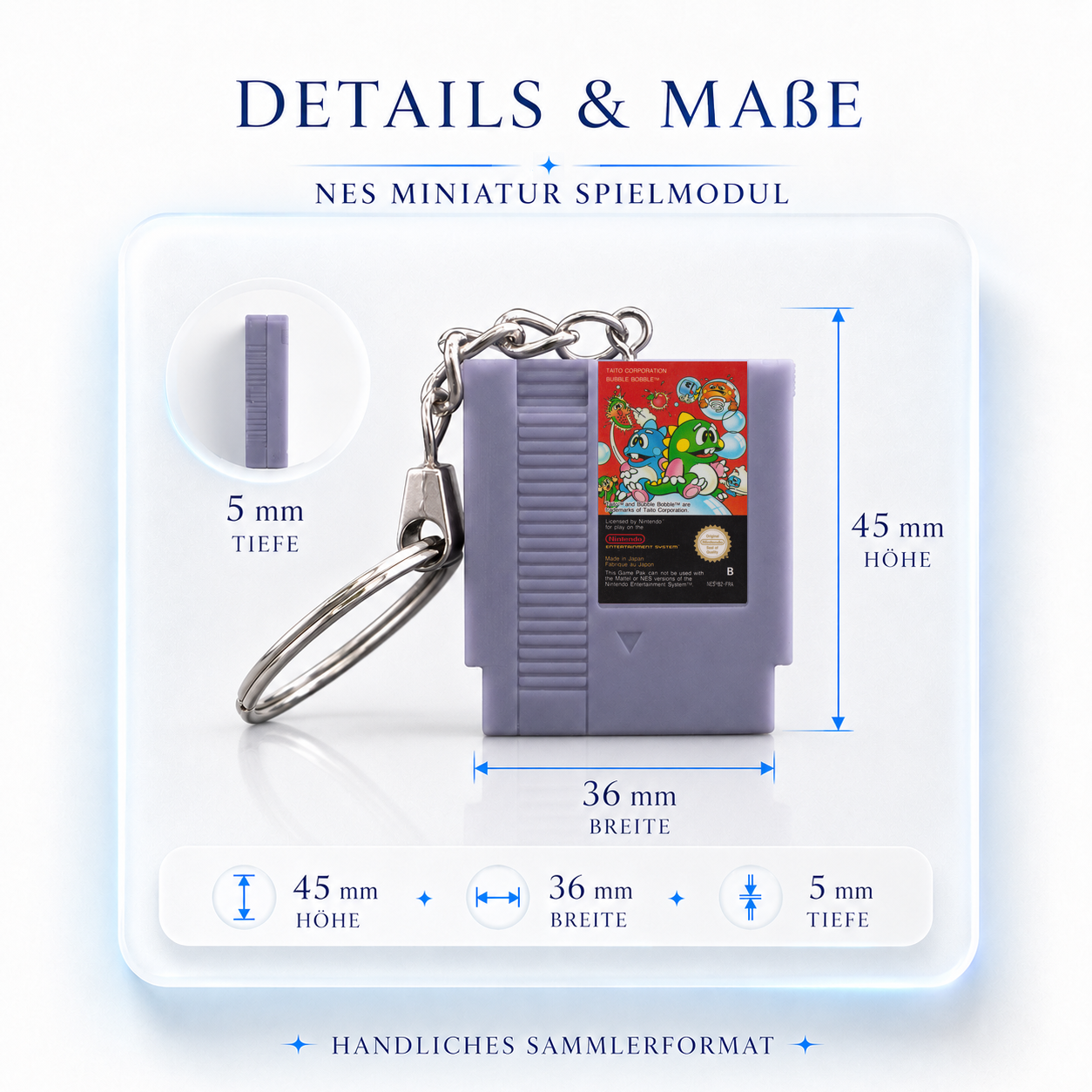 Bubble Bobble – NES Miniatur Spielmodul Schlüsselanhänger