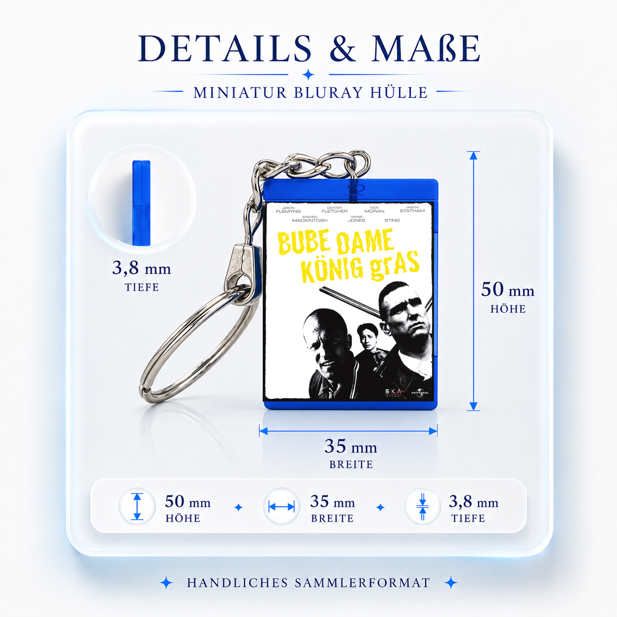 Jack Queen King grASS - Movie Miniature Blu-Ray Case Keychain
