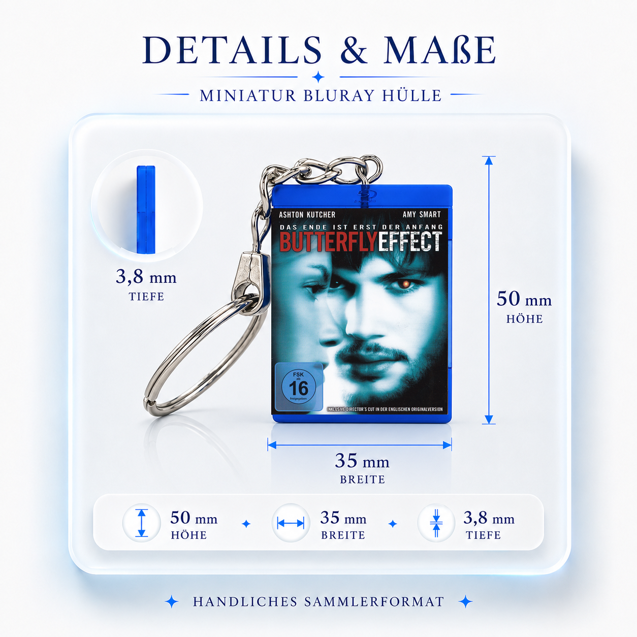Butterfly Effect - Film Miniatur Blu-Ray Hülle Schlüsselanhänger