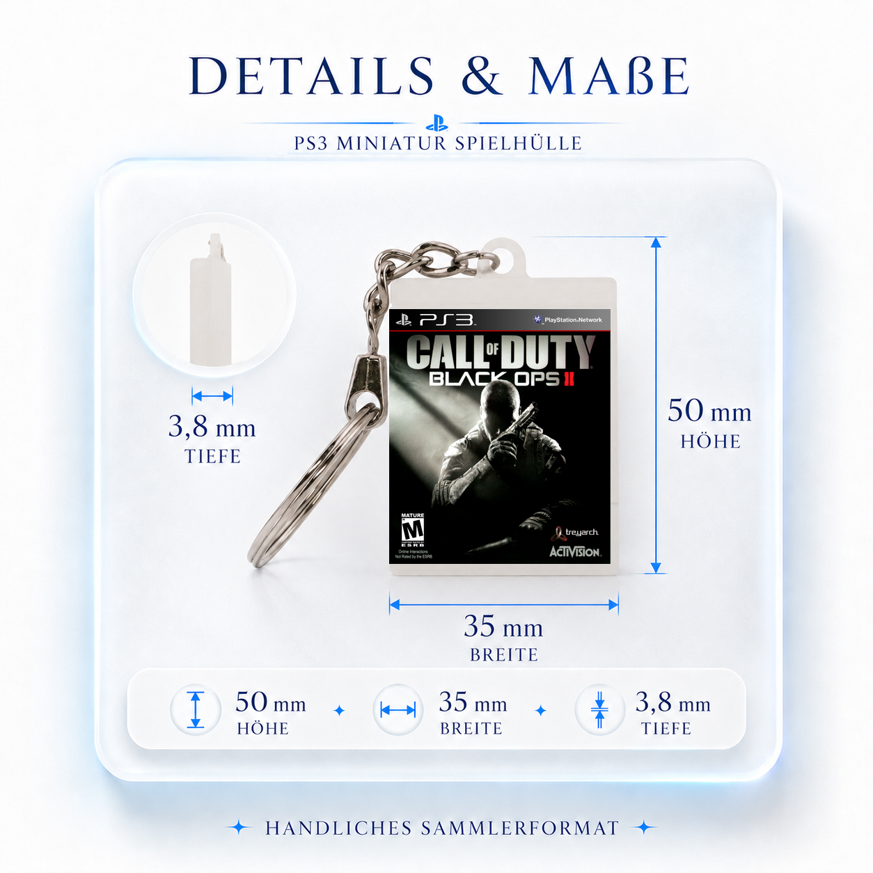 Call of Duty: Black Ops II - PS3 Miniatur Spielhülle Schlüsselanhänger