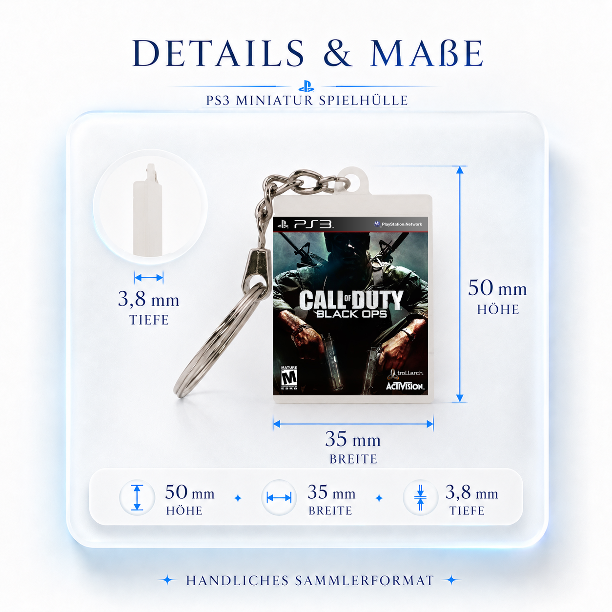 Call of Duty: Black Ops - PS3 Miniatur Spielhülle Schlüsselanhänger