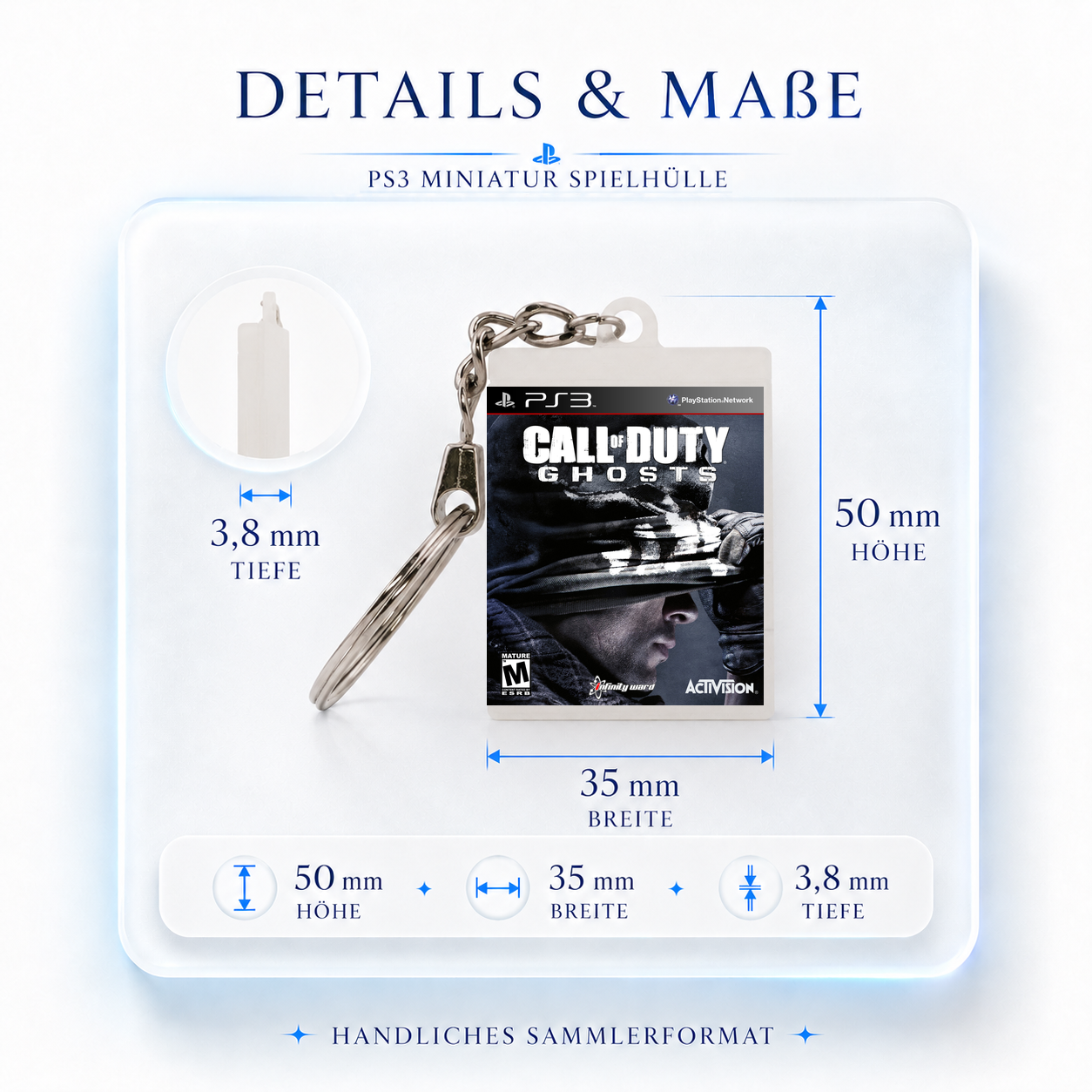Call of Duty - Ghosts - PS3 Miniatur Spielhülle Schlüsselanhänger
