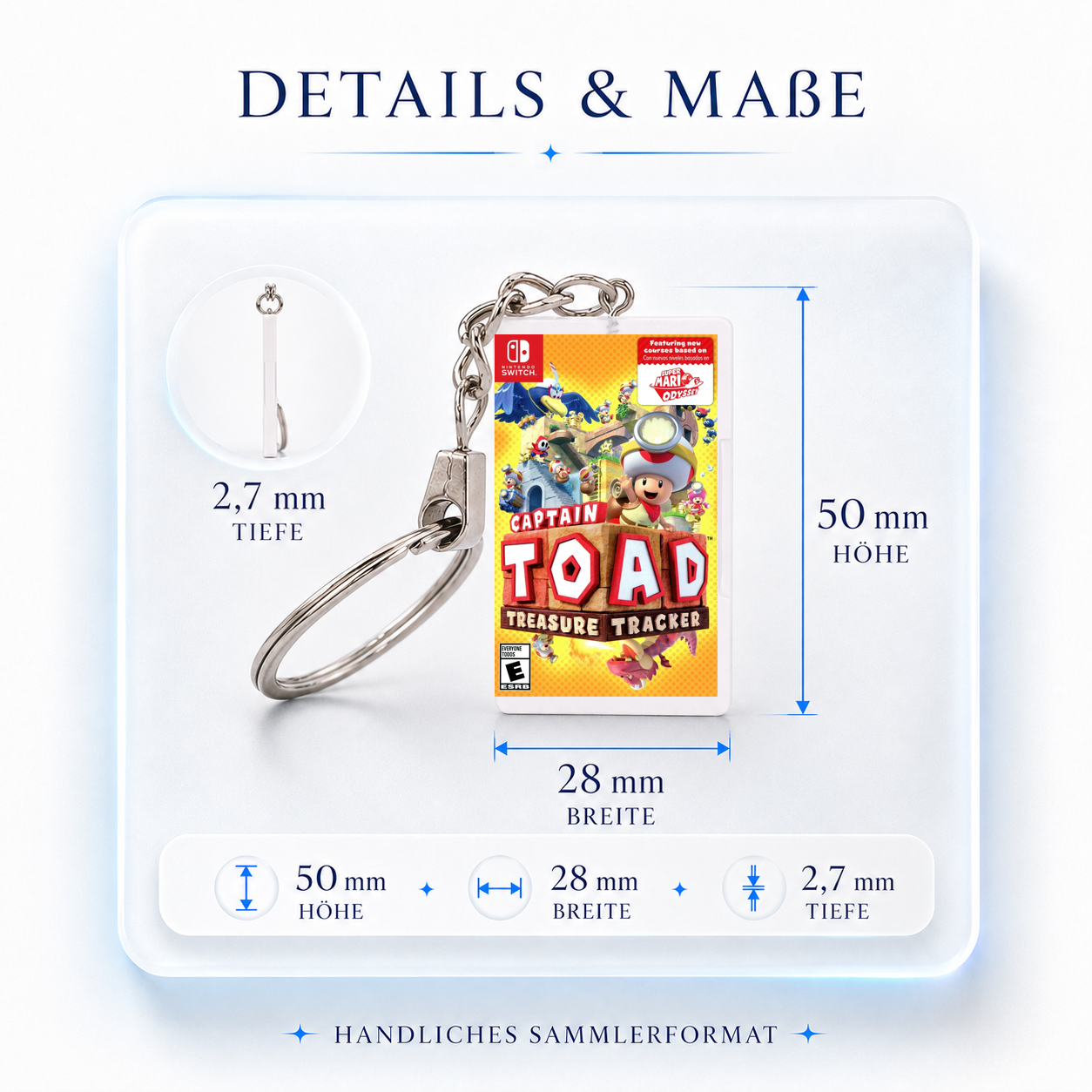 Captain Toad: Treasure Tracker - Switch Miniatur Spielhülle Schlüsselanhänger