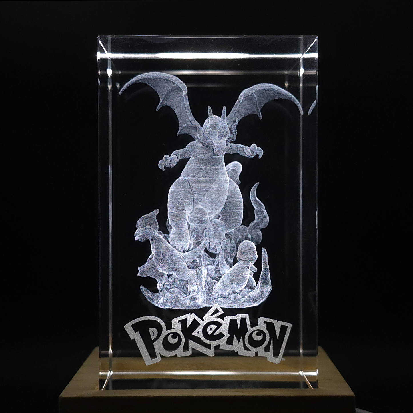 Charizard Evolution - Pokemon - 3D Kristall Lampe