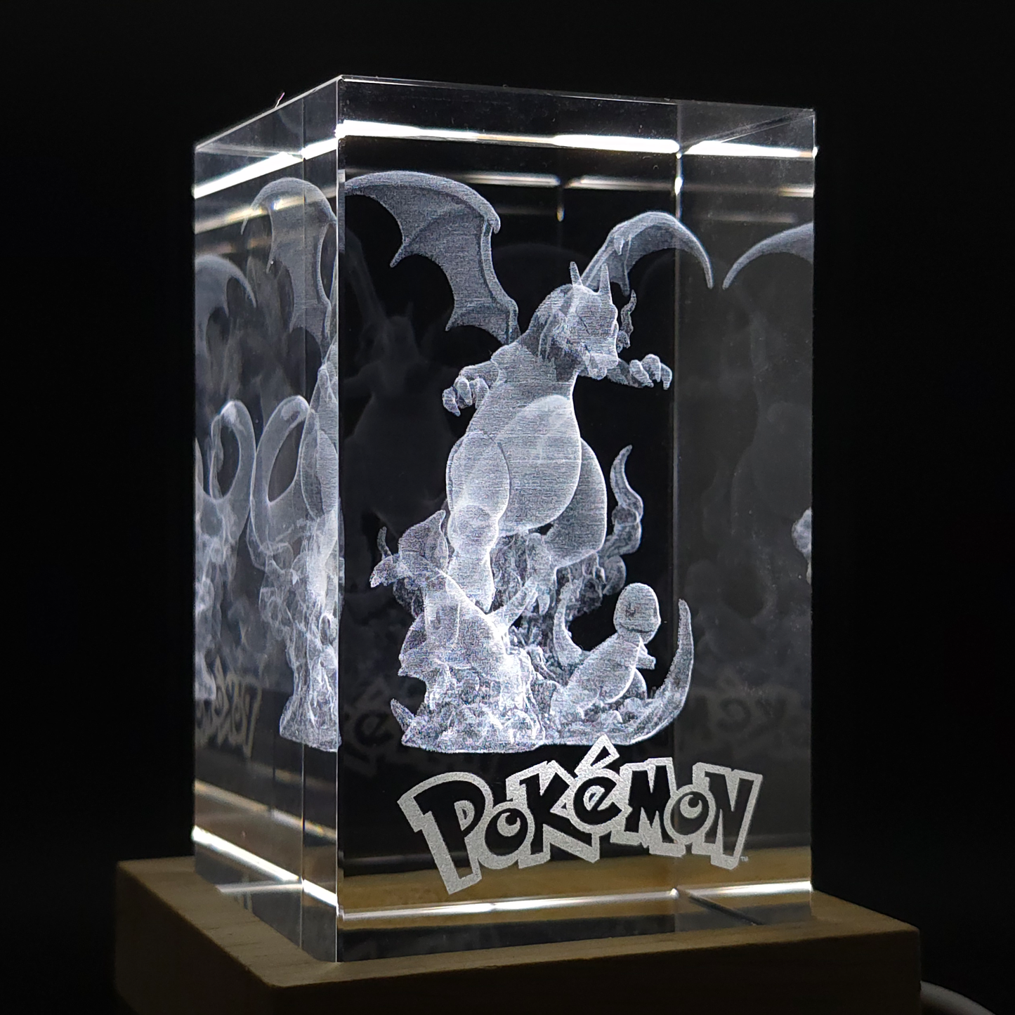 Charizard Evolution - Pokemon - 3D Kristall Lampe